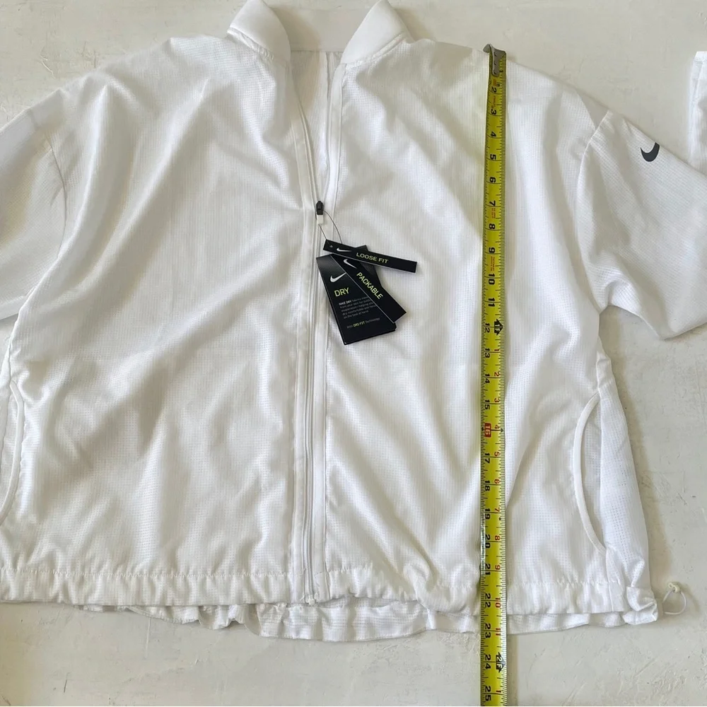 Nike Dry Bliss Jacket White Butter Zip Up Lightweight Training Unlined Sz M NWT